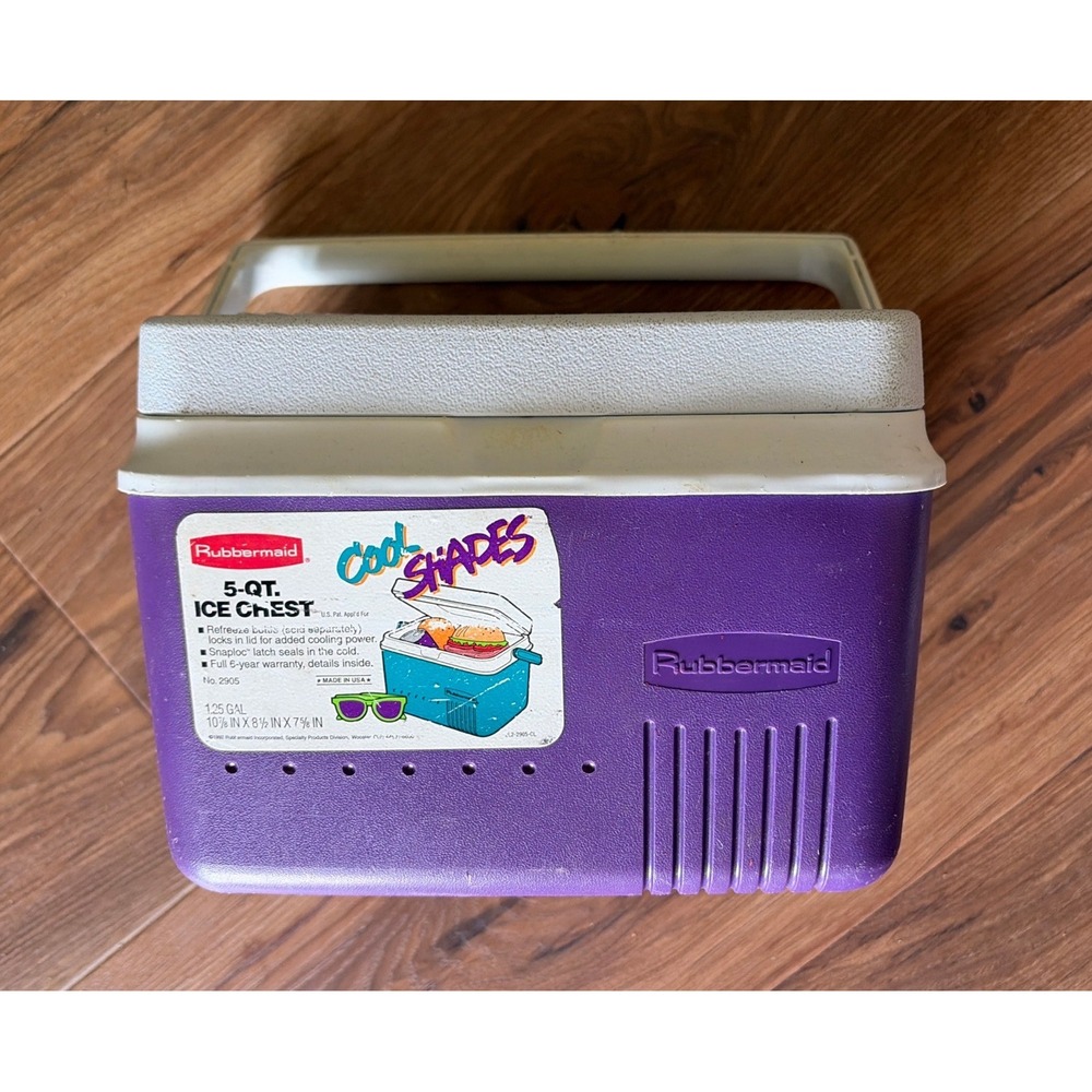 Vintage Rubbermaid 5 Qt Cooler Ice Chest Orchid Purple Model 2905USA Kid Mini